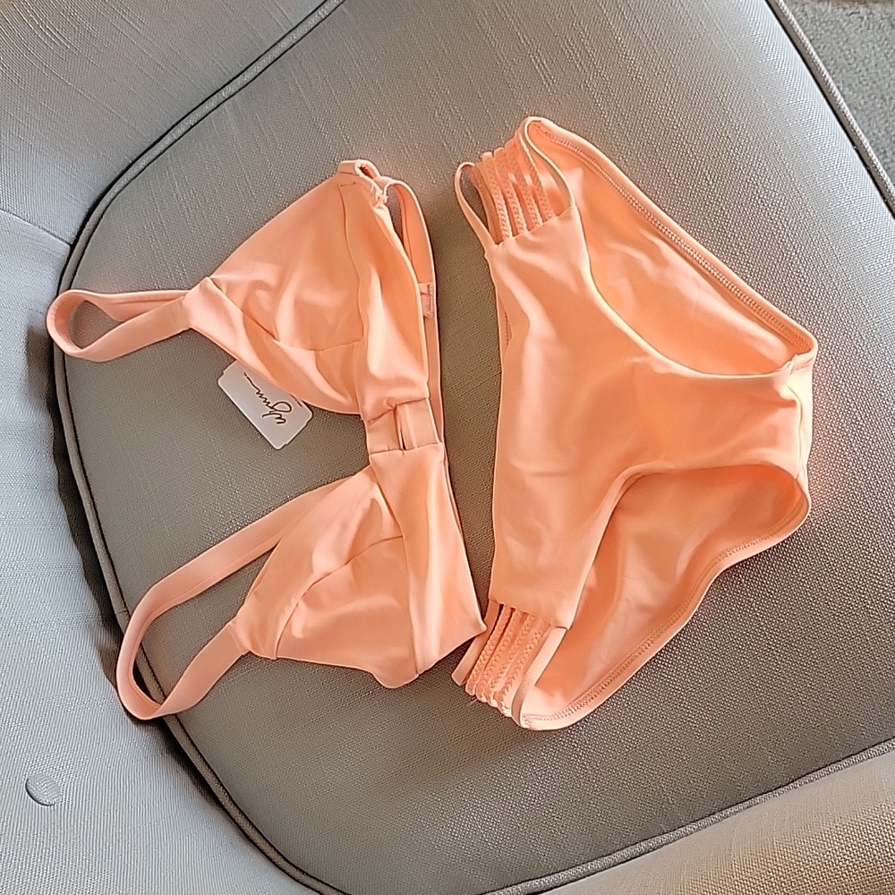 NWT Vitamin A Peach Bikini Set